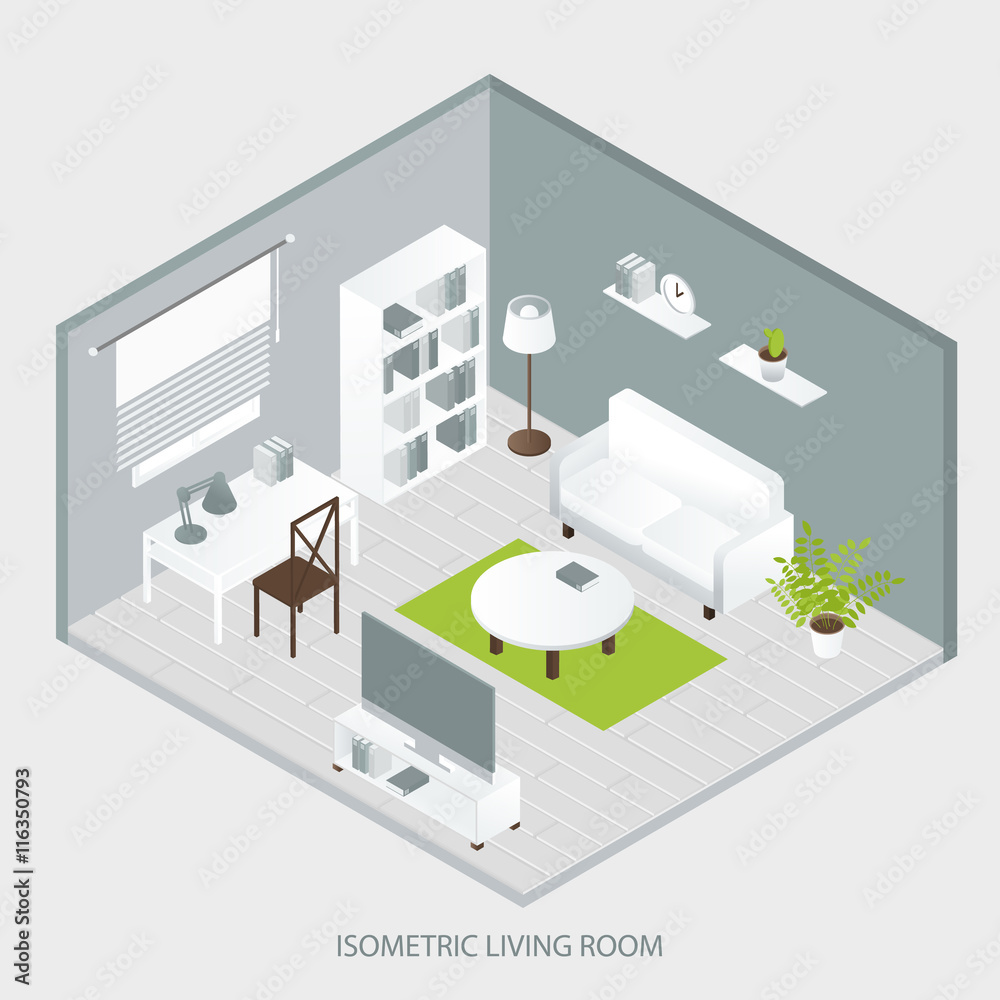 Isometric Home Interior Isometric Home Interior