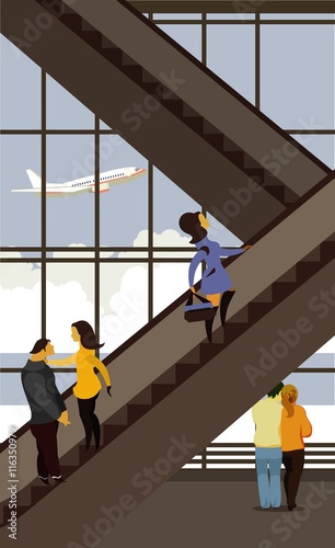 escalator in the airport building