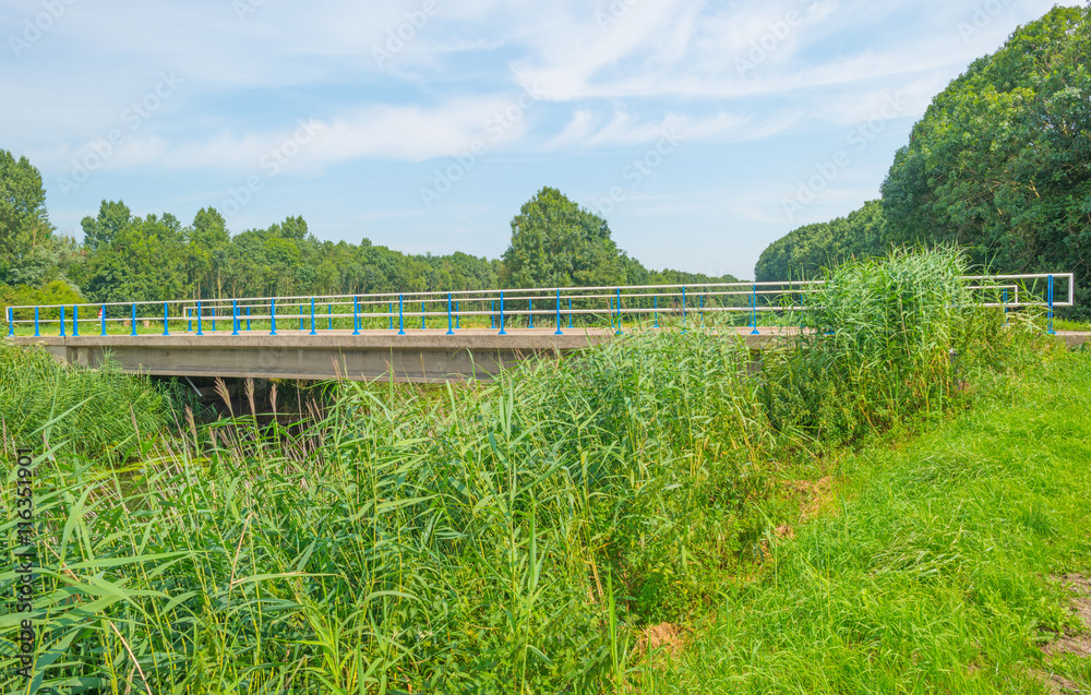 Canal through a rural landscape in summer