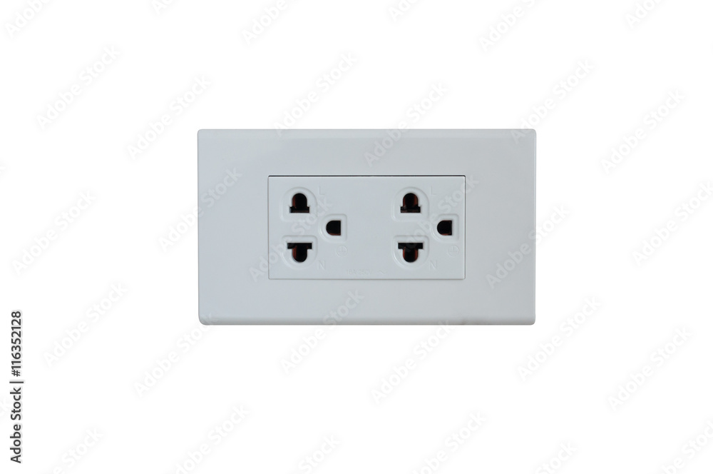 Electrical socket plug Isolated on White Background Electrical socket plug Isolated on White Background