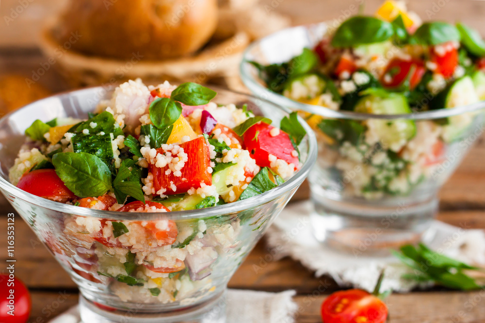 tabbouleh salad with vegetables and couscous tabbouleh salad with vegetables and couscous