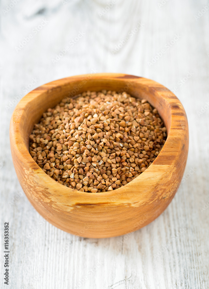 buckwheat on a wooden background buckwheat on a wooden background