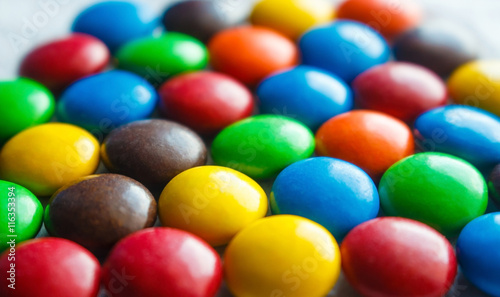 Colorful chocolate coated candy