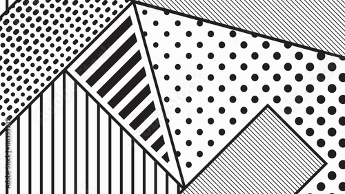 black and white pop art geometric pattern