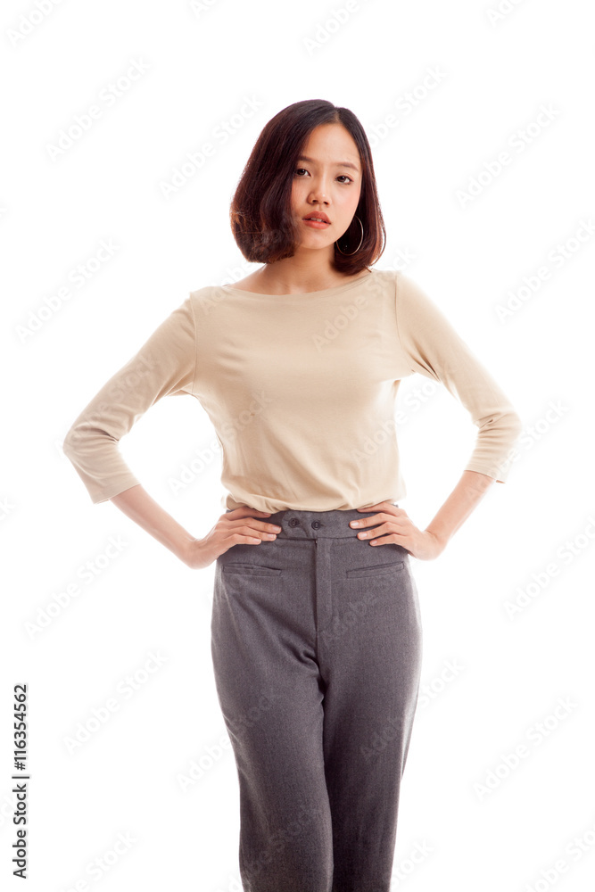 Beautiful young Asian woman isolated on white background Beautiful young Asian woman isolated on white background
