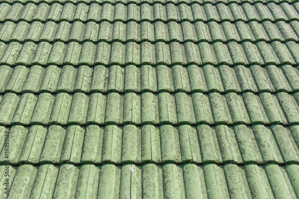 old green tiles roof texture for background old green tiles roof texture for background