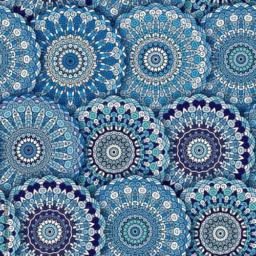 Fototapeta Naklejka Na Ścianę i Meble -  Seamless pattern texture. Indian, arabic, turkish style elements. Vintage vector card. Hand drawn doodle illustration. Floral pattern.