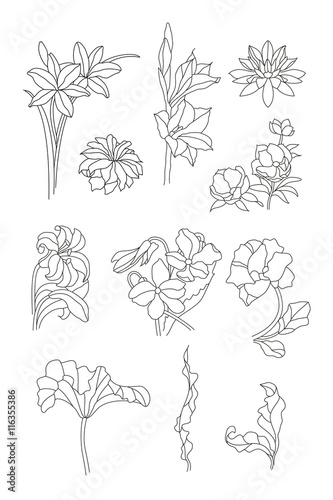 flowers, stained glass elements