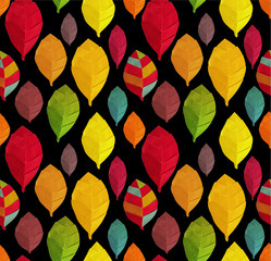 Origami autumn leaves