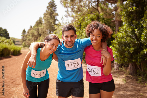 Three happy runners completed the race