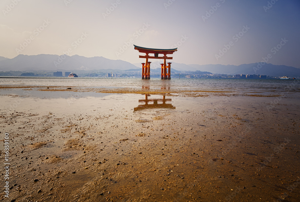The floating torii gate of Itsukushima Shrine, Japan The floating torii gate of Itsukushima Shrine, Japan