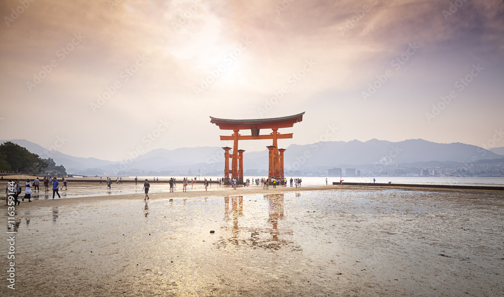 The floating torii gate of Itsukushima Shrine, Japan The floating torii gate of Itsukushima Shrine, Japan