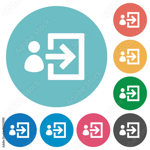 Flat user login icons