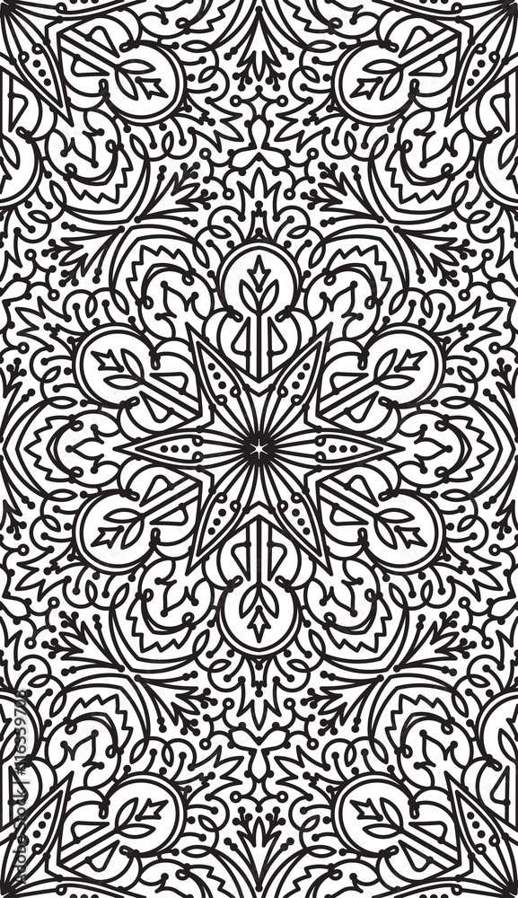 Seamless Abstract Tribal Black-White Pattern. Hand Drawn Ethnic Texture. Vector Illustration. Seamless Abstract Tribal Black-White Pattern. Hand Drawn Ethnic Texture. Vector Illustration.