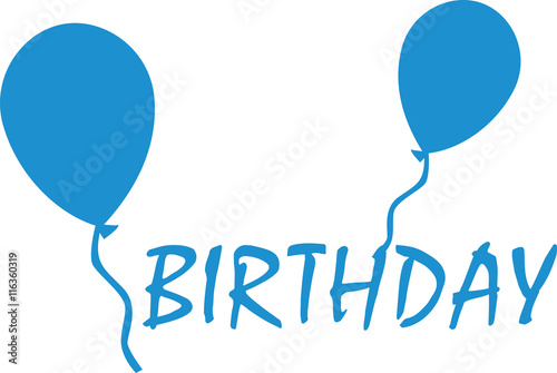 Birthday lettering with balloons