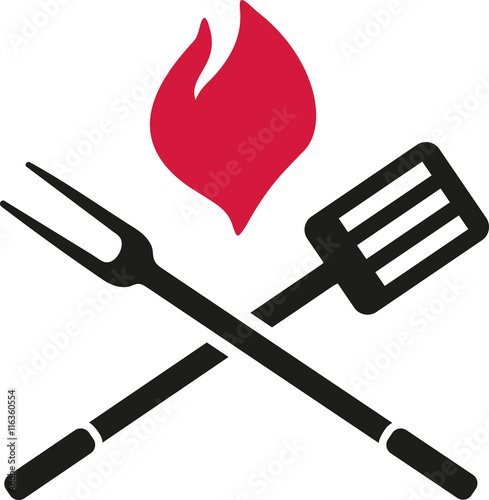 BBQ cutlery with flame