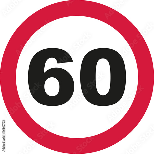 60th Birthday - traffic sign
