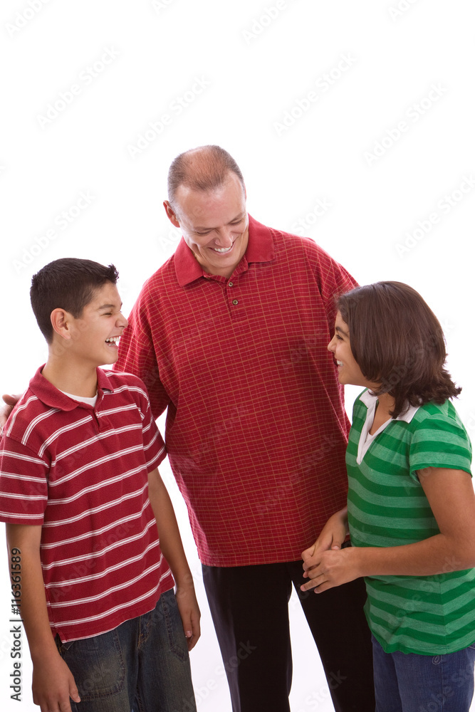 Hispanic Father and His Children Hispanic Father and His Children