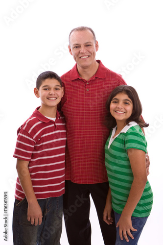 Hispanic Father and His Children 