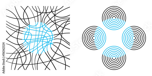 Neon color spreading, an optical illusion characterized by fluid borders between the edges of a colored object and the background in the presence of black lines. Circles created by color spreading.