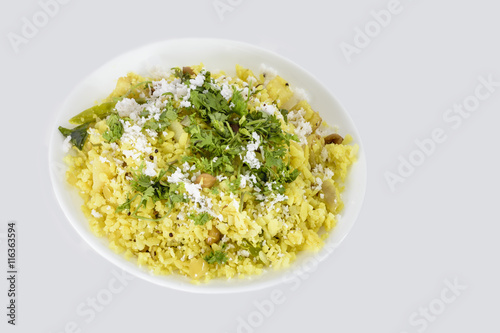 Poha or pohe Indian snack