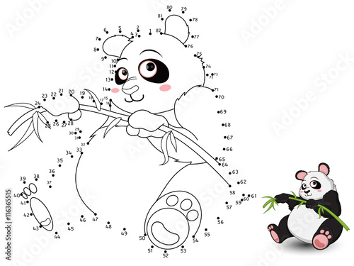 Panda Connect the dots and color set 3