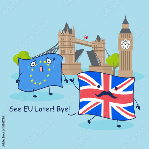 EU flag and British flag