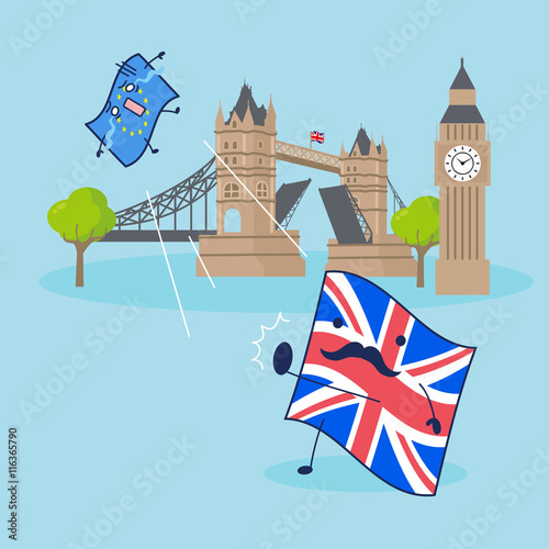 EU flag and British flag