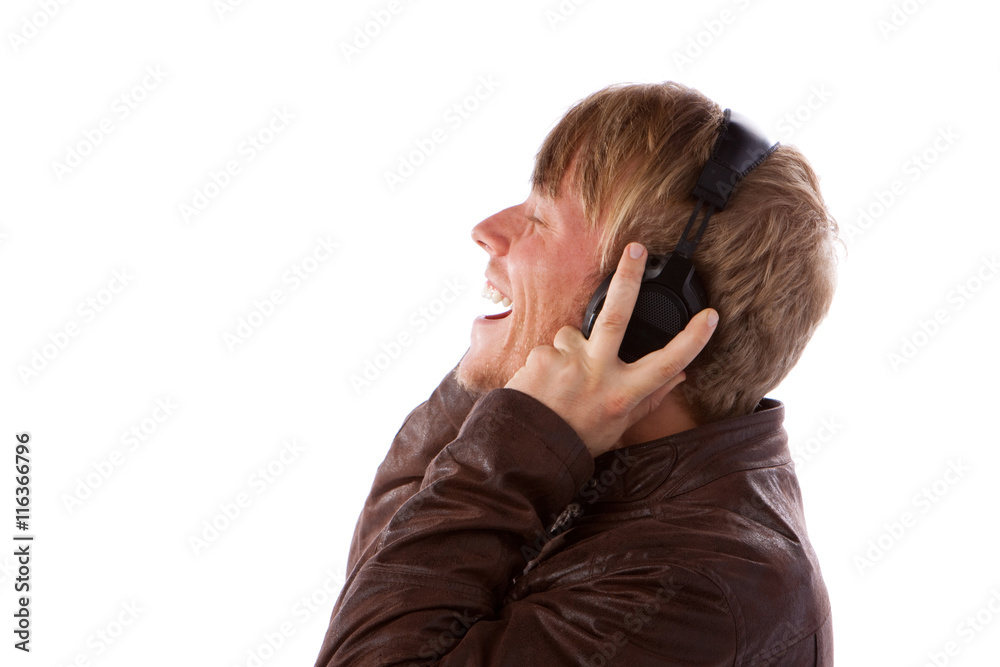 Man listing to music