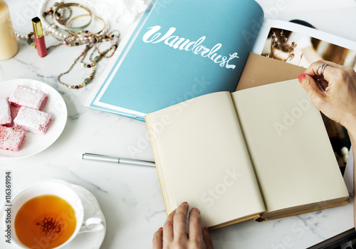 Mockup Copyspace Reading Book Magazine Concept photo