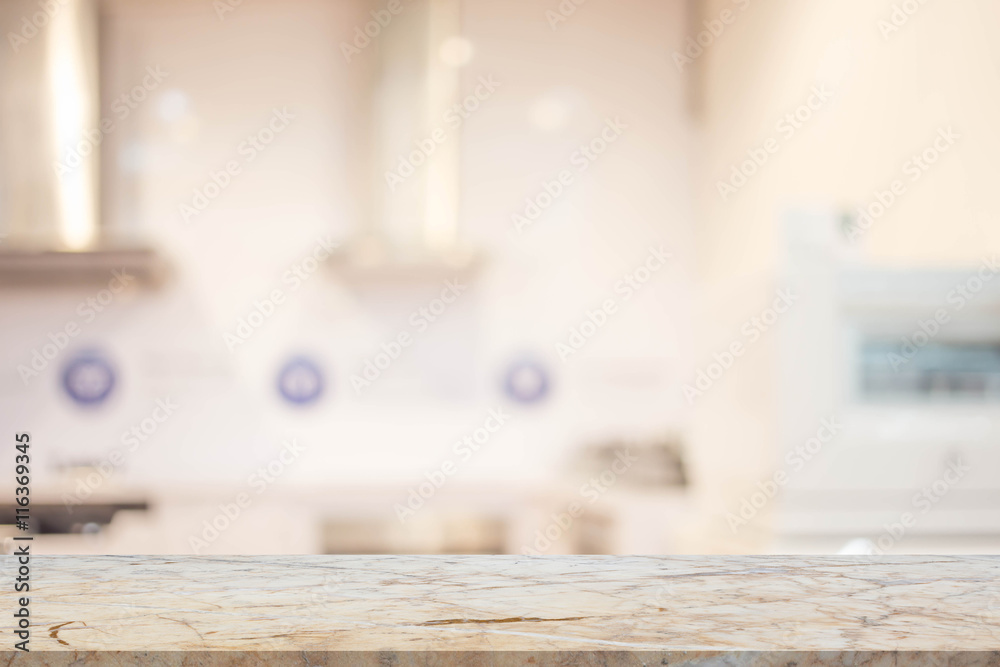 Blur Kitchen Room Interior of Background, product display templa