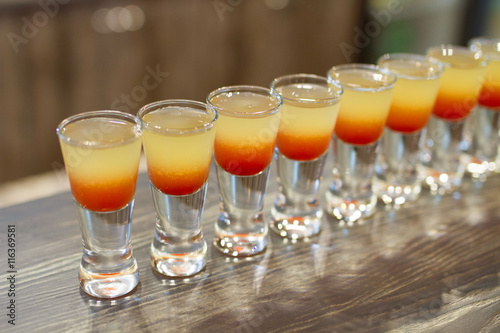 Set of cocktail shots
