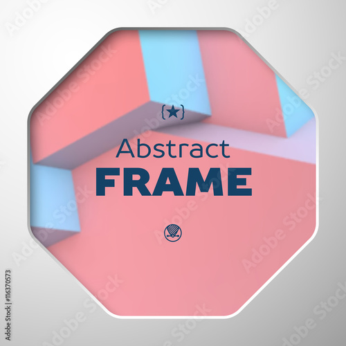 Abstract frame with rose quartz and serenity cubes
