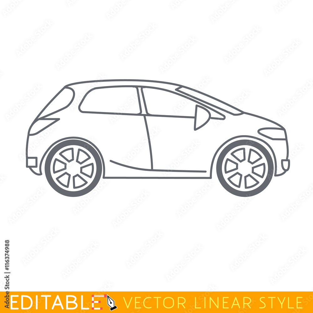 Crossover car. Editable vector icon in linear style.