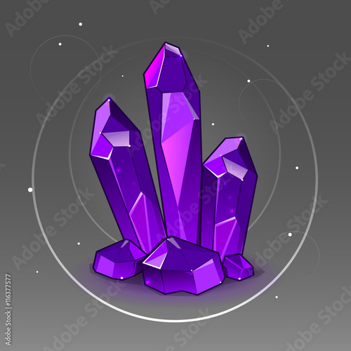 Illustration of purple crystal set