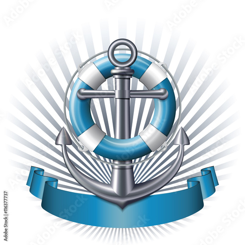 Anchor emblem, vector
