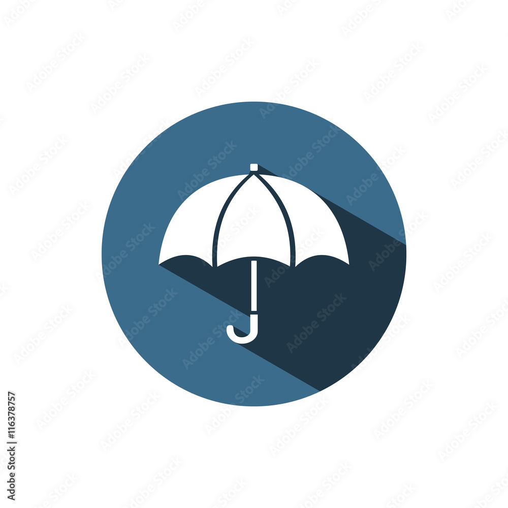 Icono de paraguas sobre fondo azul