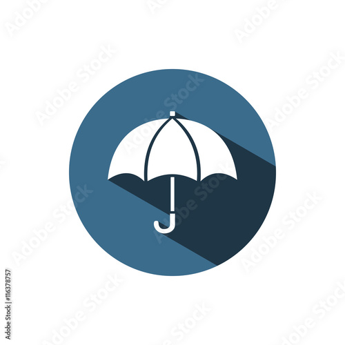 Icono de paraguas sobre fondo azul