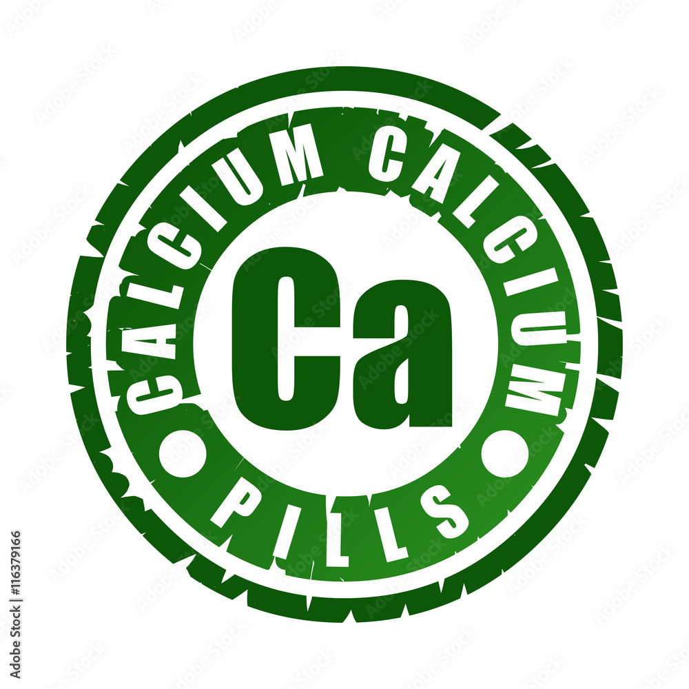 Rubber stamp with mineral Ca (calcium) Rubber stamp with mineral Ca (calcium)