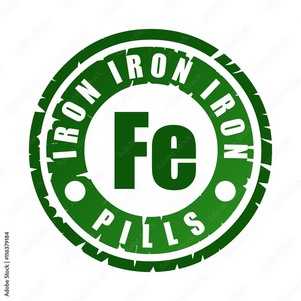 Rubber stamp with mineral Fe (iron) Rubber stamp with mineral Fe (iron)