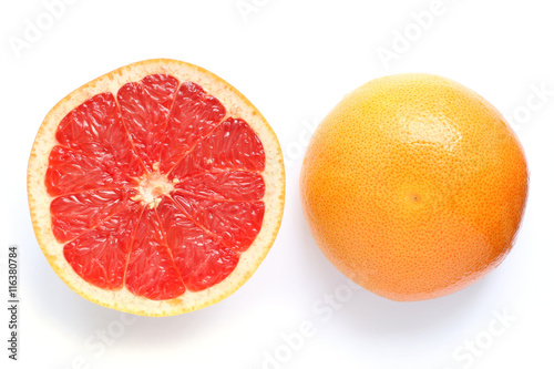 pink grapefruit slice isolated #2