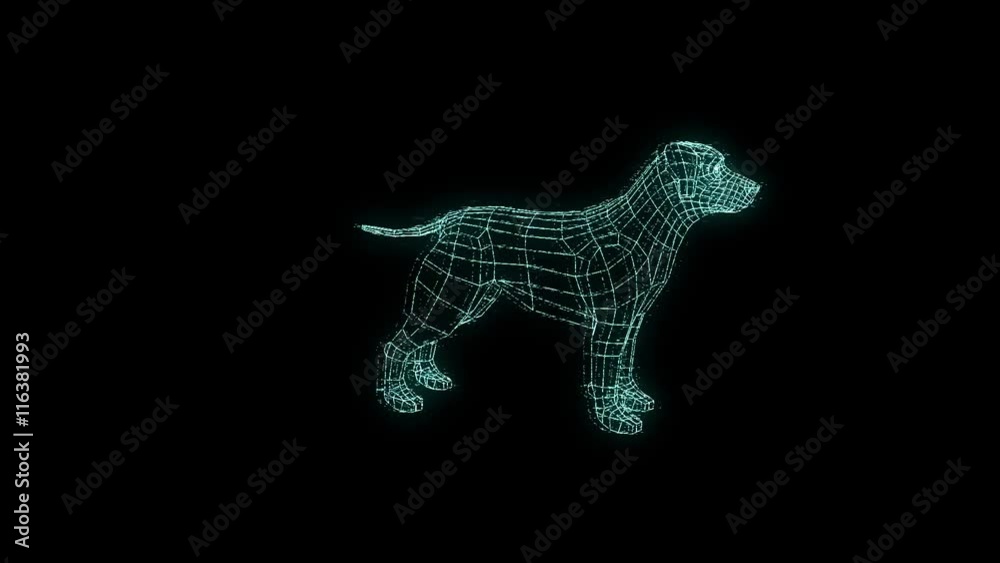 Dog in Hologram Wireframe Style. Nice 3D Rendering
Dog in Hologram Wireframe Style. Nice 3D Rendering