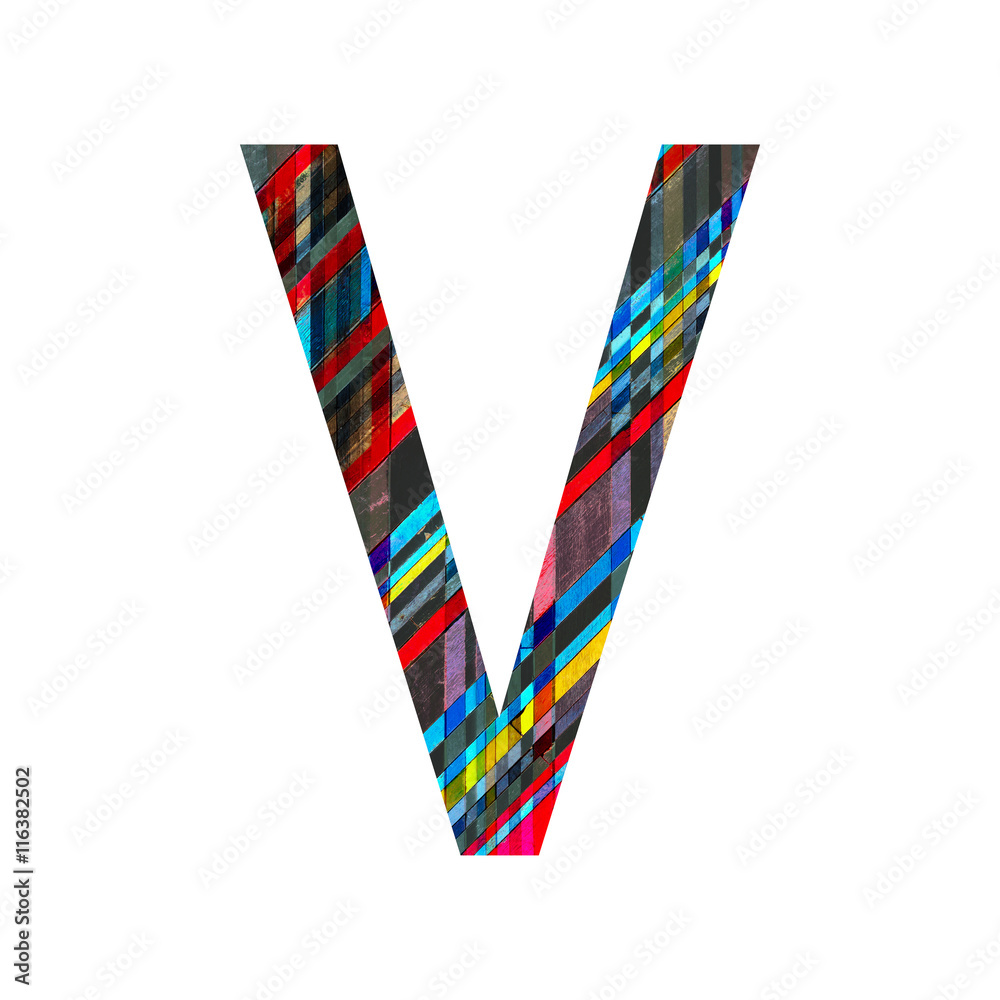 Fototapeta premium English alphabet with vintage colorful wood texture.