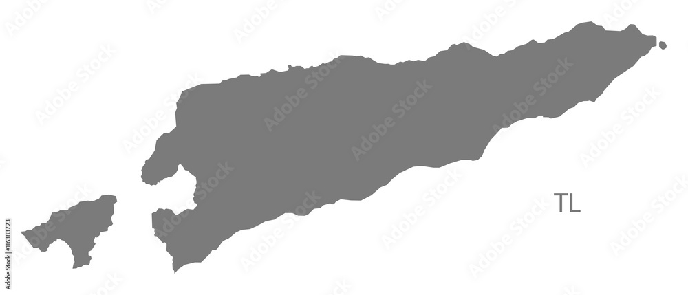 East Timor Map grey