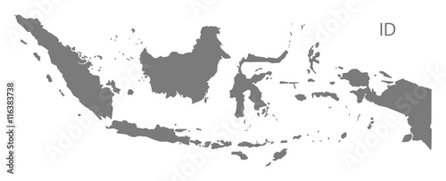 Indonesia Map grey