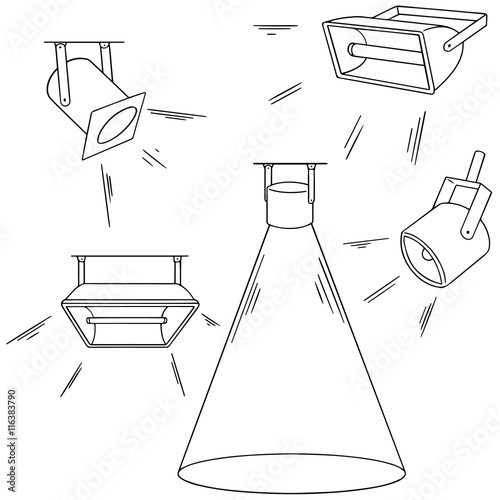 vector set of spotlight