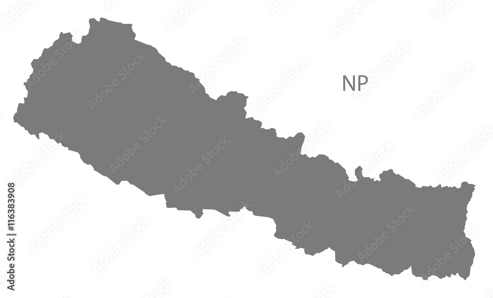 Nepal Map grey