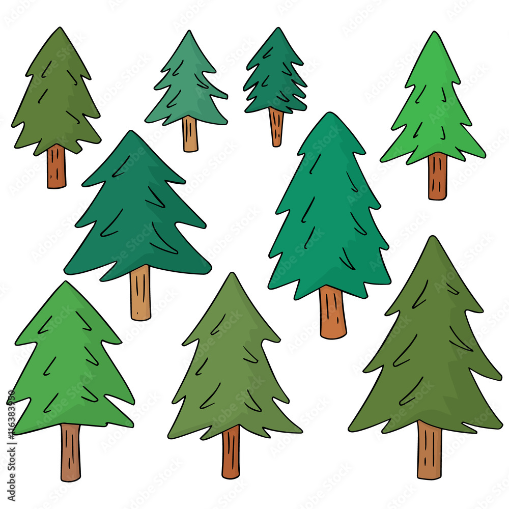 Fototapeta premium vector set of trees