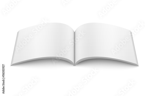 Blank open magazine template. Wide format