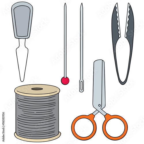 vector set of sewing accessories